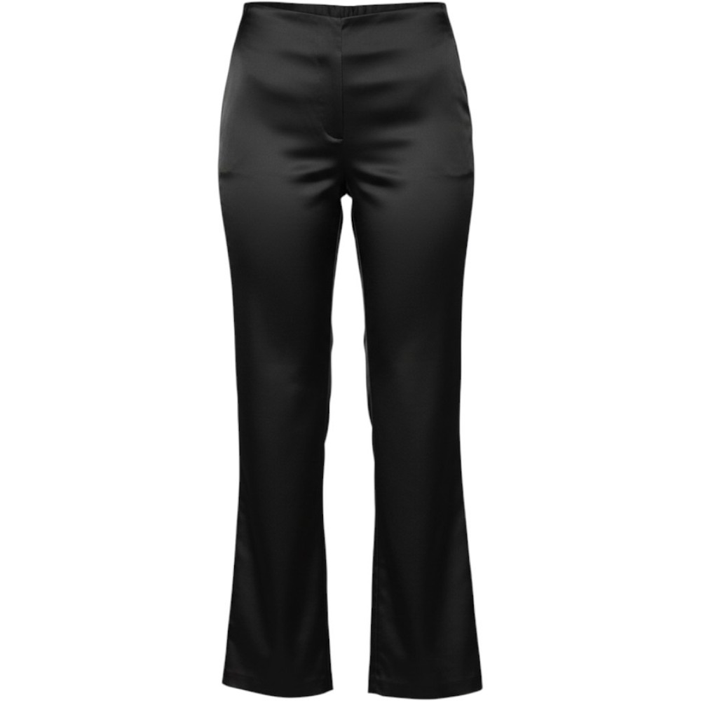 Anne Klein Women Black Satin Wide Leg Trousers Dress Pants Size 14 NWT